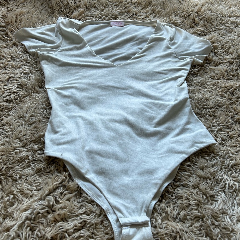 White V-Neck Bodysuit